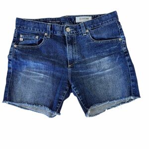 AG Adriano Goldschmied Becke Blue Denim Cutoff Shorts